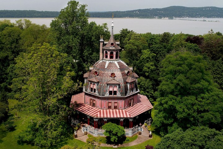 a large body of water surrounded by trees