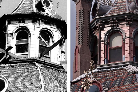 a clock on the side of a building